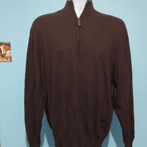 Daniel Cremieux Dark Brown Zip-Up Sweater
